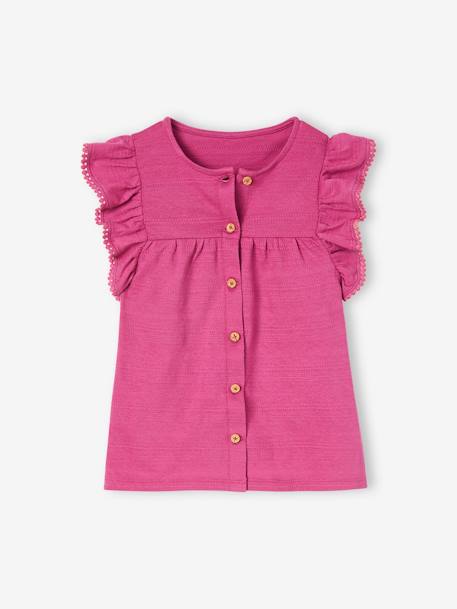 Frilly Fancy Knit Top & Shorts Ensemble for Girls peony pink 