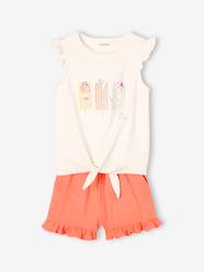 Frilly Combo, Knot Effect T-Shirt & Shorts