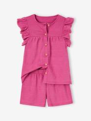 Girls-Frilly Fancy Knit Top & Shorts Ensemble for Girls