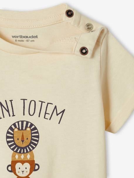 Mini Totem T-Shirt for Babies aqua green+ecru 