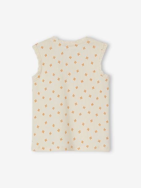 Printed Sleeveless Top for Babies ecru 