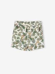 Baby-Shorts-Jungle Shorts in Cotton & Linen, for Babies