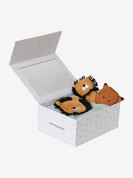 3-Item Gift Box: Soft Toy + Rattle + Picture Book green+orange+yellow 