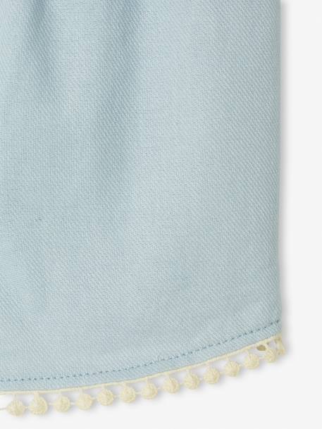 Shorts with Pompom Trim for Babies sky blue 
