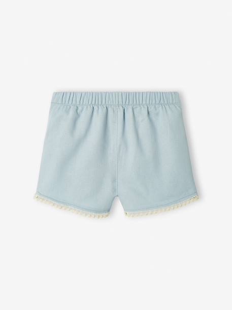Shorts with Pompom Trim for Babies sky blue 