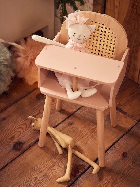 High Chair in FSC®100% Wood & Wicker Multi 