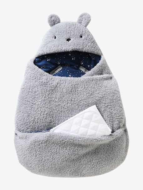 Transformable Baby Nest in Plush Fabric, Bear Beige+ecru+khaki+mouse grey+printed beige+printed pink 