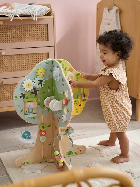 4 Season Activity Tree in FSC®100% Wood green+YELLOW MEDIUM SOLID WTH DESIGN 