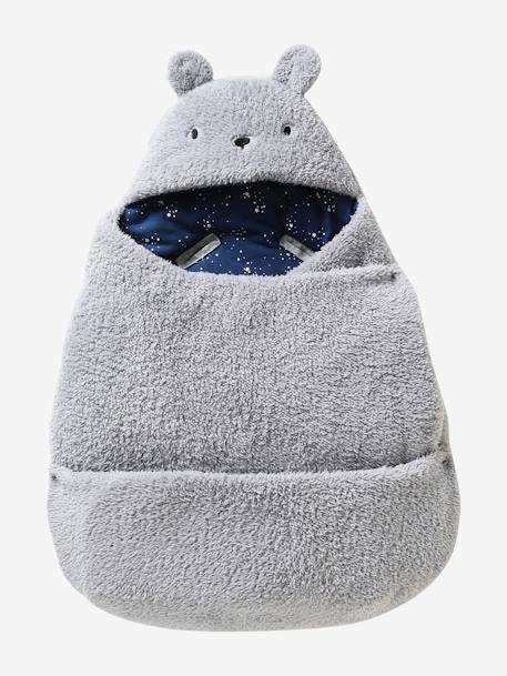 Transformable Baby Nest in Plush Fabric, Bear Beige+ecru+khaki+mouse grey+printed beige+printed pink 