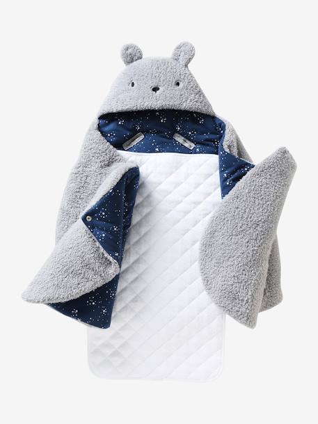 Transformable Baby Nest in Plush Fabric, Bear Beige+ecru+khaki+mouse grey+printed beige+printed pink 