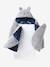 Transformable Baby Nest in Plush Fabric, Bear Beige+ecru+khaki+mouse grey+printed beige+printed pink 