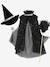 Glittery Cape + Wand black+WHITE LIGHT SOLID WITH DESIGN 