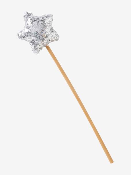 Glittery Cape + Wand black+WHITE LIGHT SOLID WITH DESIGN 