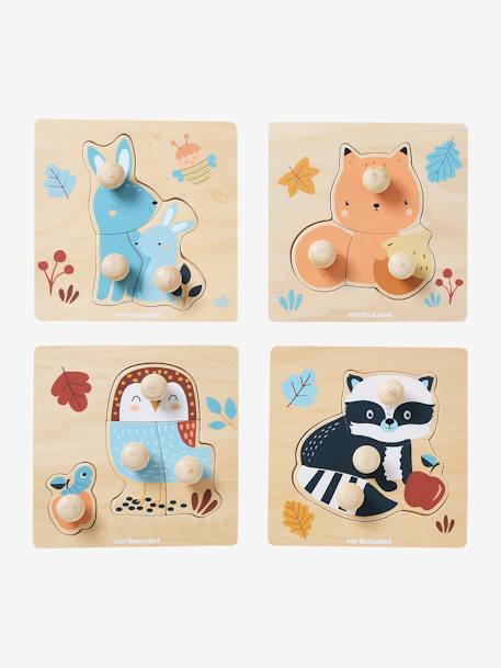 Pack of 4 Peg Puzzles in FSC® wood, Forest Friends wood 