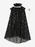 Glittery Cape + Wand black+WHITE LIGHT SOLID WITH DESIGN 