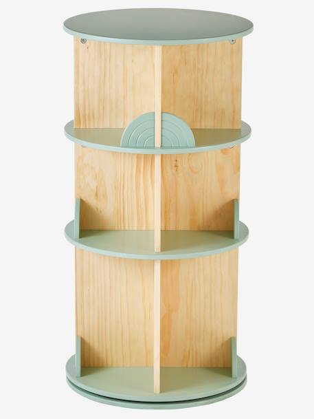 Rotating Bookshelf, Rainbow sage green 