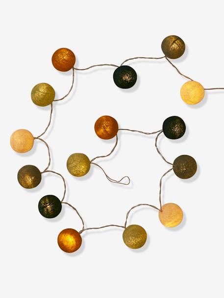 Light-Up Bauble Garland with Switch sage green+tomato red 