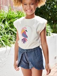 Girls-Tops-T-Shirts-Sleeveless Top with Bird, for Girls