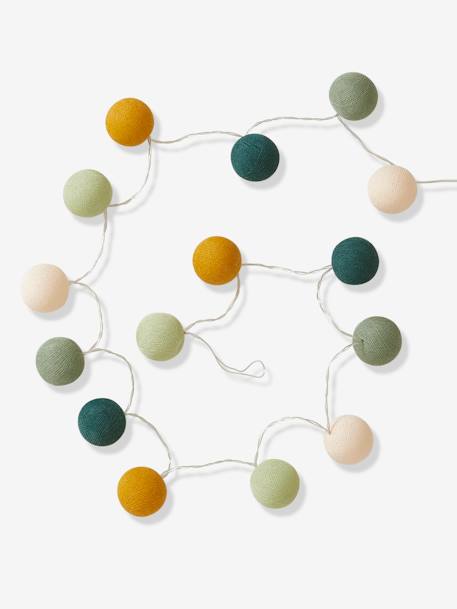 Light-Up Bauble Garland with Switch rose+sage green+tomato red 