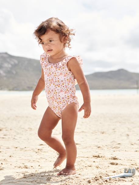 Vintage Swimsuit for Baby Girls rose 