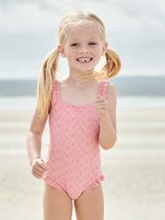 Girls-Swimwear-Printed Swimsuit with Ruffle, for Girls