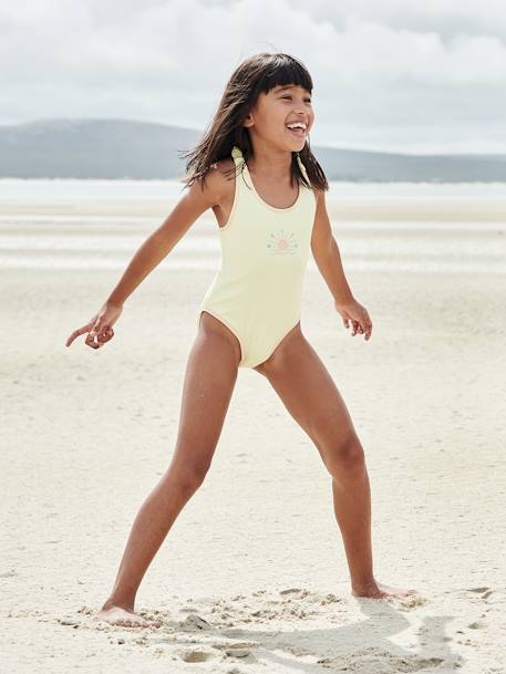 Sun Swimsuit for Girls pale yellow 