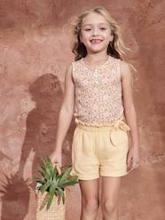 -Floral Rib Knit Top for Girls