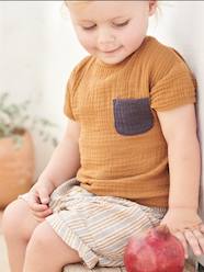 Baby-T-shirts & Roll Neck T-Shirts-Dual Fabric T-Shirt for Babies