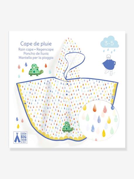 Rain Cape, 3/5 Years, by DJECO blue+green+red+rose 