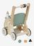 Walker with Seat for Doll, in FSC®100% Wood green+pink 