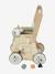Walker with Seat for Doll, in FSC®100% Wood green+pink 