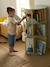 Rotating Bookshelf, Rainbow sage green 