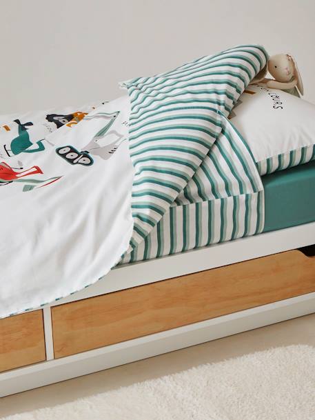 Under Construction Duvet Set for Children, by Magicouette printed white 