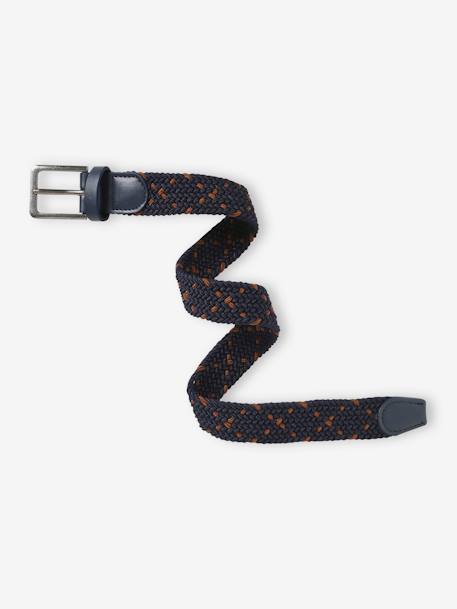 Two-Tone Braided Belt for Boys navy blue 