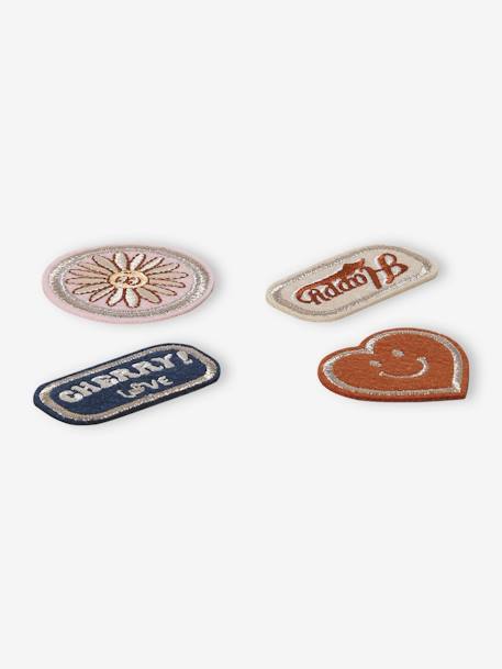 Pack of 4 Iron-on Patches for Girls rosy 