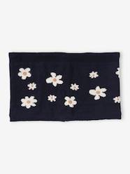 Snood with Jacquard Knit Daisy Motifs for Girls