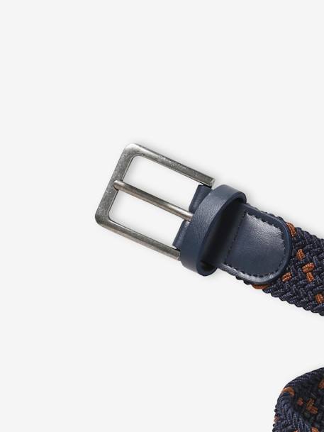 Two-Tone Braided Belt for Boys navy blue 