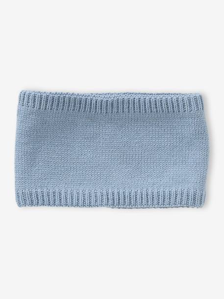 Beanie + Snood + Mittens Set for Baby Boys, Basics grey blue 