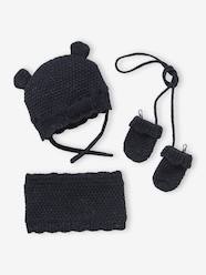 Baby-Accessories-Other Accessories-Beanie + Snood + Mittens Set for Baby Girls