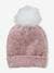 Pop Vintage Beanie in Mixed Knit for Girls rose 
