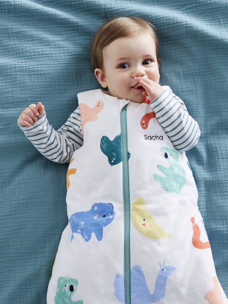 Sleeveless Baby Sleeping Bag, Full-Length Opening, Artist multicoloured 