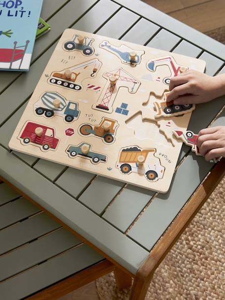 Construction Site Peg Puzzle in FSC® Wood yellow 