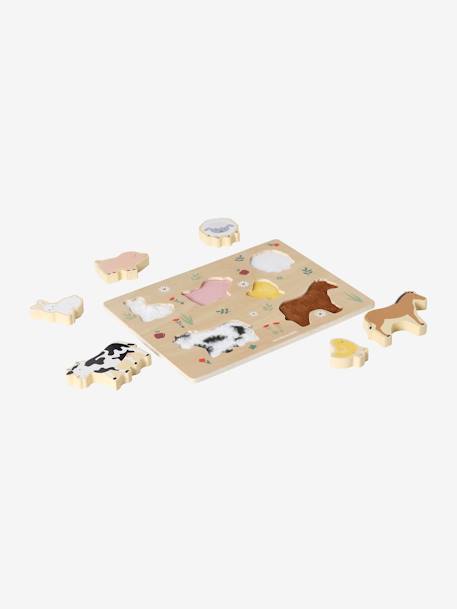 Chunky Tactile Puzzle in FSC® Wood beige+brown 