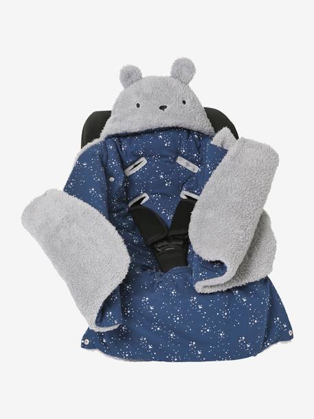 Transformable Baby Nest in Plush Fabric, Bear Beige+ecru+khaki+mouse grey+printed beige+printed pink 