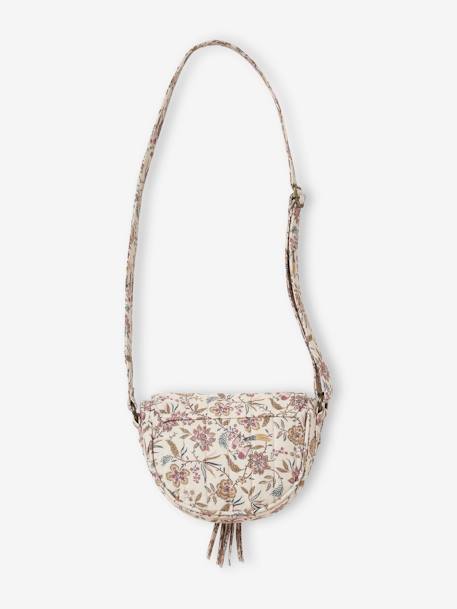 Bag with Floral Print for Girls printed beige 