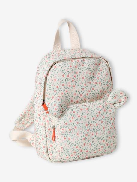 Floral Backpack, Playschool Special, Adorned with Bear Ears, for Girls ecru 
