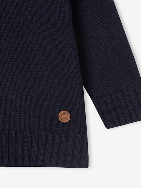 Marl Knit Jumper with Shawl Collar, for Boys navy blue 