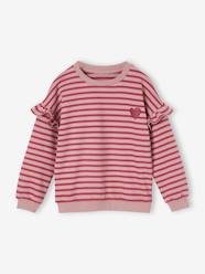 Girls-Cardigans, Jumpers & Sweatshirts-Sweatshirts & Hoodies-Sailor-type Sweatshirt with Ruffles on the Sleeves, for Girls