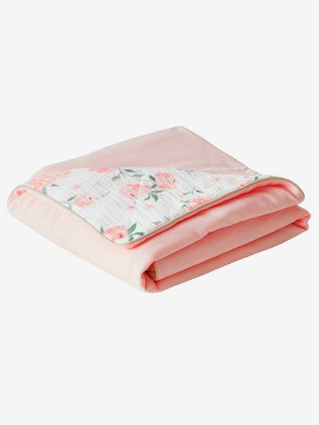 Jersey Knit/Cotton Gauze Throw for Baby, EAU DE ROSE Theme Light Pink 