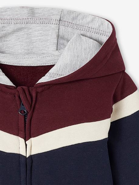 Jacket with Hood & Zip for Boys aqua green+bordeaux red+Light Brown 